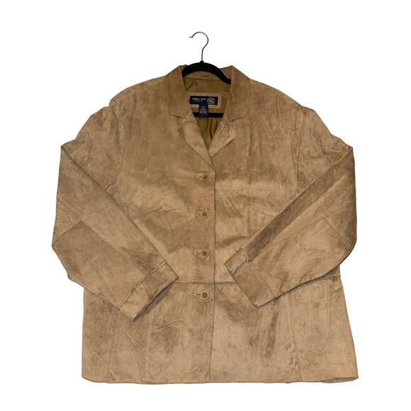Venezia Jeans Clothing Co Women’s Plus Size 26/28 Leather Coat Jacket Button Up - Picture 1 of 6